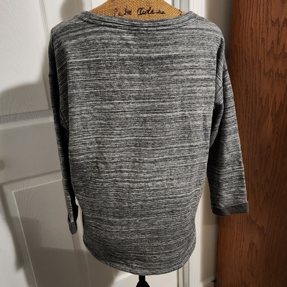 Columbia 3/4 Sleeve Pullover Heathered Grey Sweater Women's Large L Pocket EUC - Picture 3 of 7